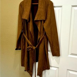 Light faux suede oversized jacket, sz lg.